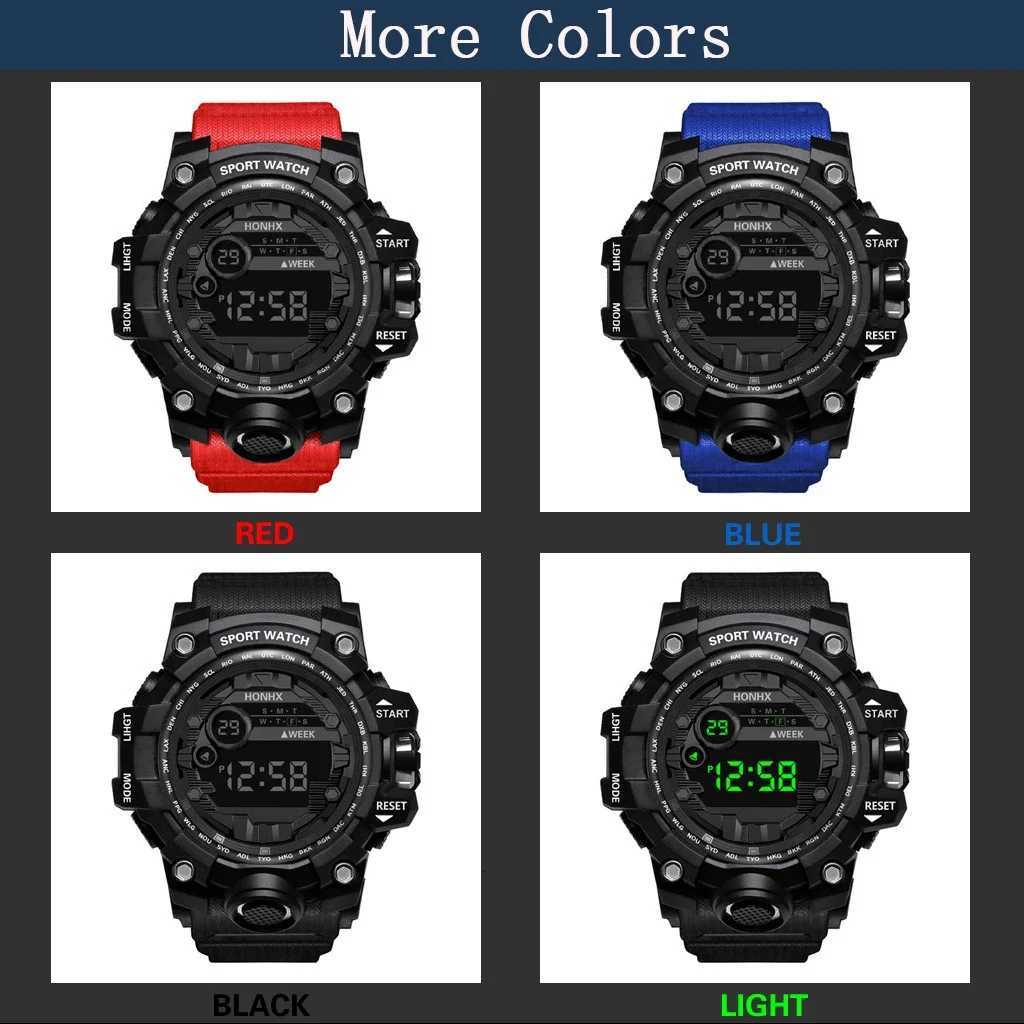 12 Mens Watches Big Dial LED Digital Watch Multi-Function Men Sports Watch Alarm Clock Stopwatch Fitness Electronic Wristwatch X250726