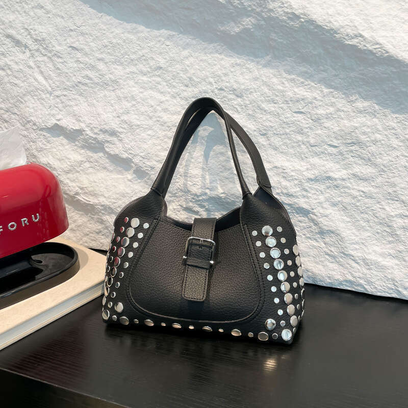 2025 New Y2K Style Women's with Rivets, Underarm Bag, Elegant Niche Large Capacity Commuter Shoulder Bag