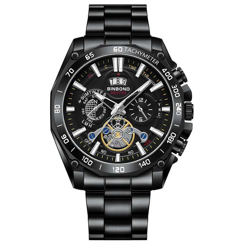 UTHAI Mens Watch Business Light Luxury Brand High end Stainless Steel Three-eye Six-pin Waterproof Quartz Watch RELOJ HBRE X250726