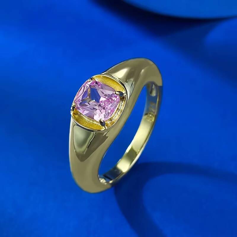 MEENOY Fake Diamond 925 Sterling Silver Purple Gemstone 18K Gold Wedding Engagement Ring for Women
