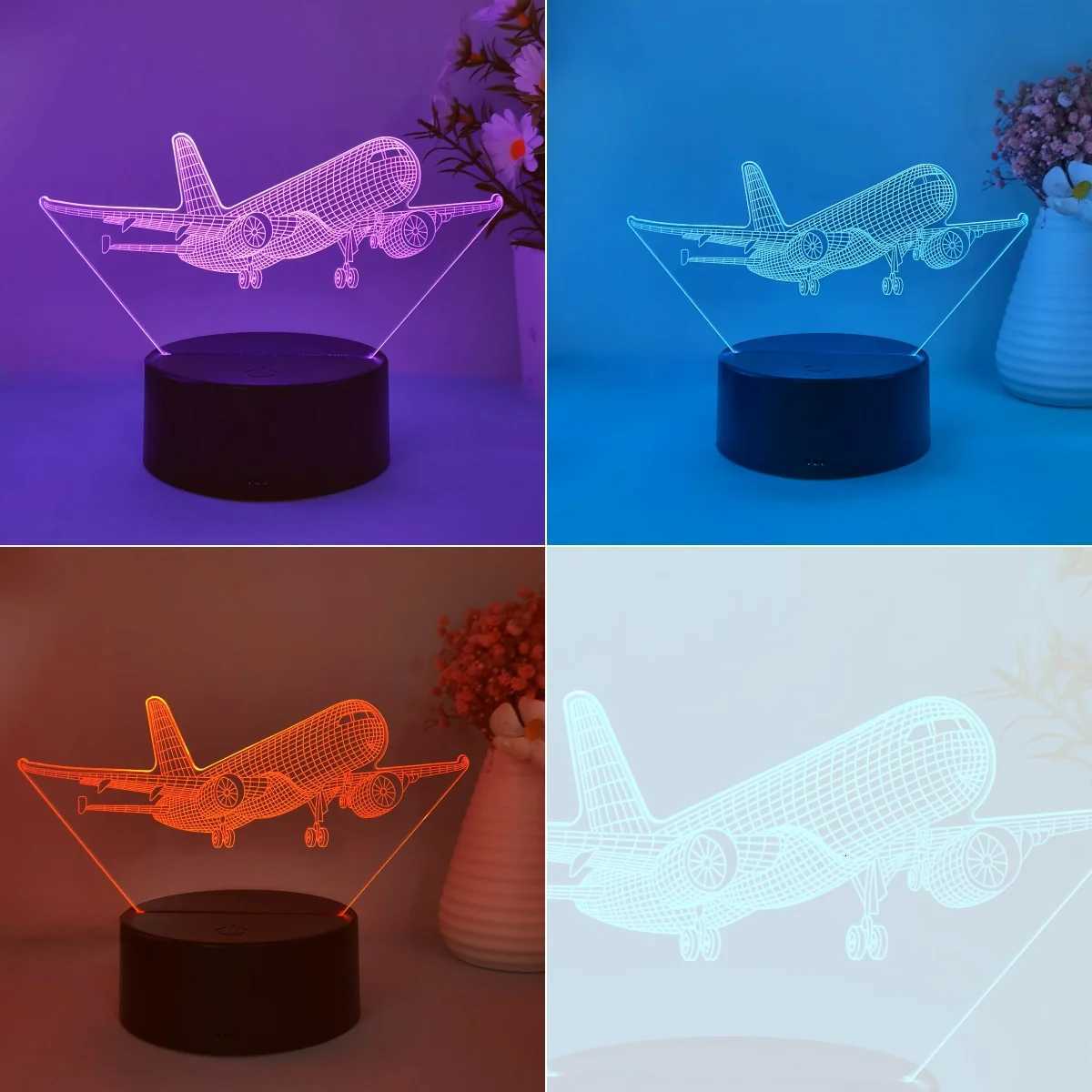 1pc aircraft model 3D night light USB interface gift for flying enthusiasts collection of table lights holiday decorative lights. XJ250725