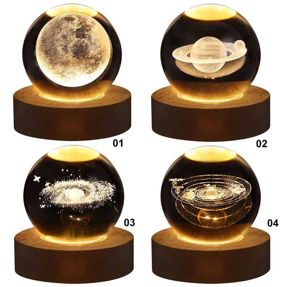 Crystal Ball Night Light LED Galaxy Children Night Lamp For Bedroom Ambient Light Creative Gift Night Light USB LED Light XJ250725