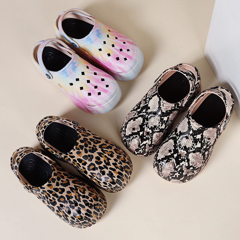 Chunky Platform Sandals for Women Closed Toe Wedge Heels Clogs Colorful Hollow Out Design Comfortable Beach Slides Summer Footwear