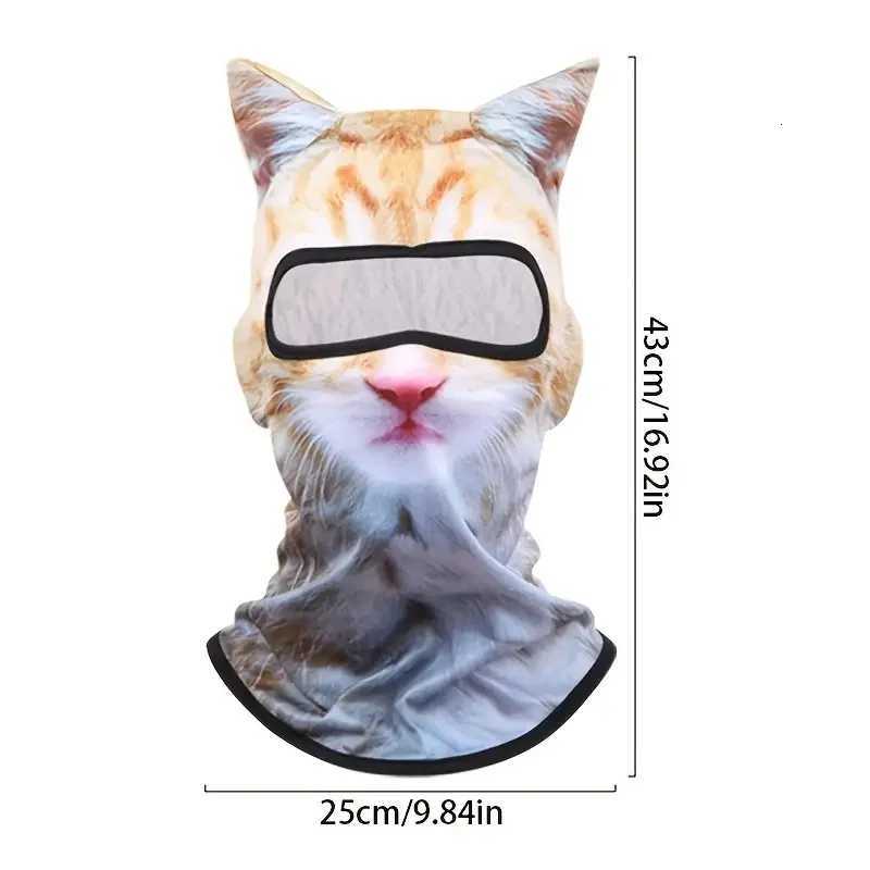 3D Cat Animal Ski Balaclava Ski Mask with EarsSuitable for Music FestivalsRavesSkiHalloween or Party Outdoor Z250725
