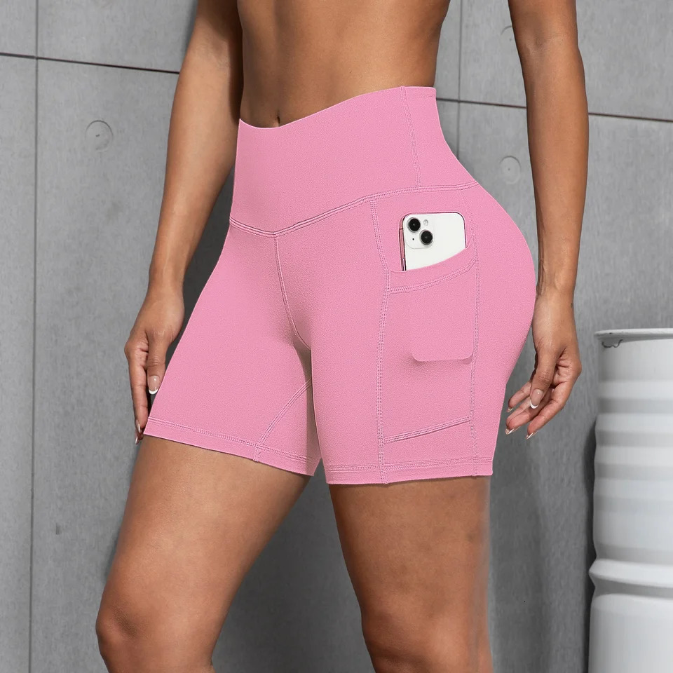 Women Pocket Shorts Leggings Sports Pants Suitable For Running Fitness Cycling Gym leisure High Waist Quick Drying Yoga 250725