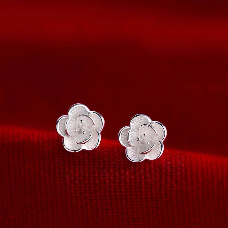 Sterling Sier Camellia Niche Light for Women High-end 2024 New Earrings