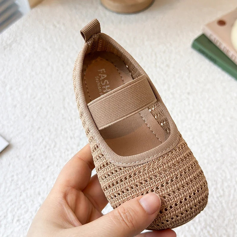 Girls Flat Shoes Slipon Soft Sole Kids Weave Breathable Hollowedout Summer Children Casual Solid Color 250725