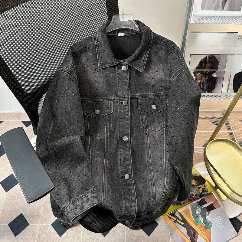 Male Chic Hot Dia Jackets Men's 2025 Autumn New High-End Retro Trendy Loose Lapel Coats Versatile Denim Jacket