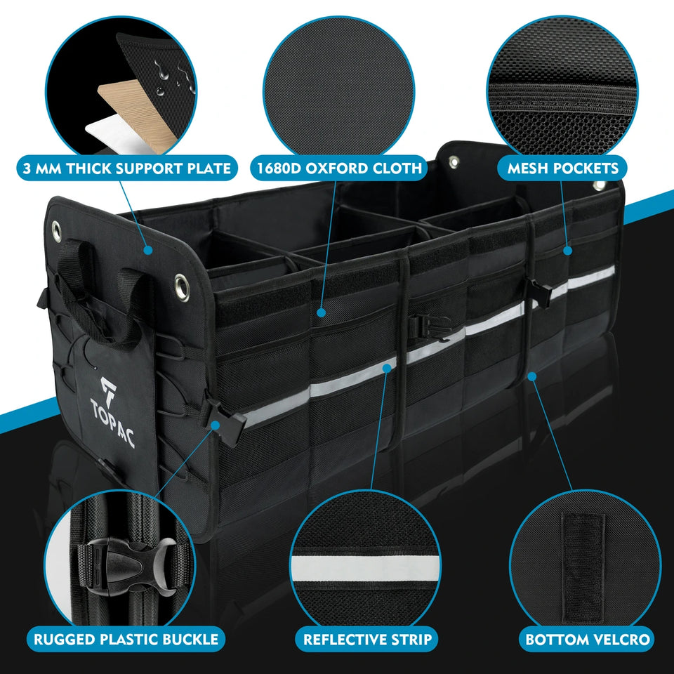 trunk storage box fully collapsed extra large for any size trunk extralarge foldable car boot organizer with full collapse design