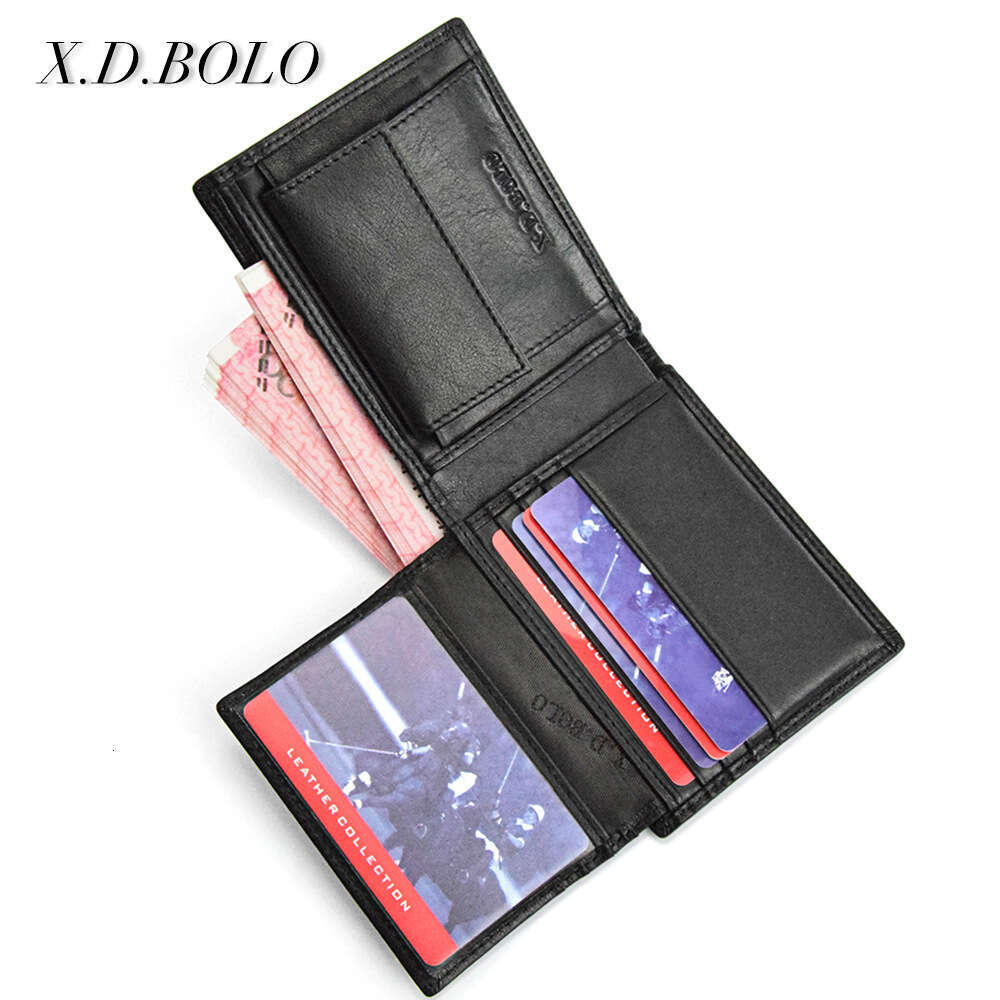 Cowhide Short Casual Men's Wallet Multi-Card Slot Coin Purse designer wallet B5 B5