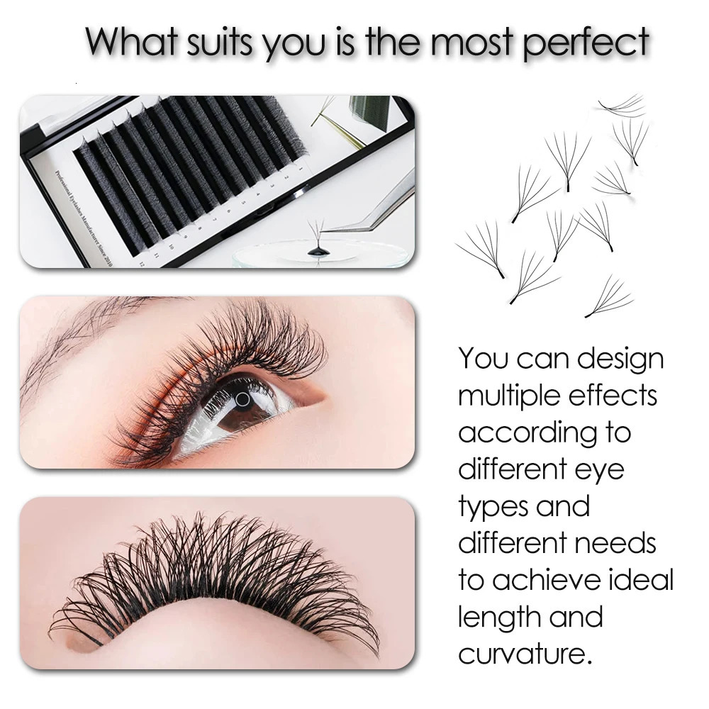 JB Jeyelabeau 3D 4D 5D W eyelashes Naturally curl Eyelash Premade volume fans lashes False 6D cilia 250714