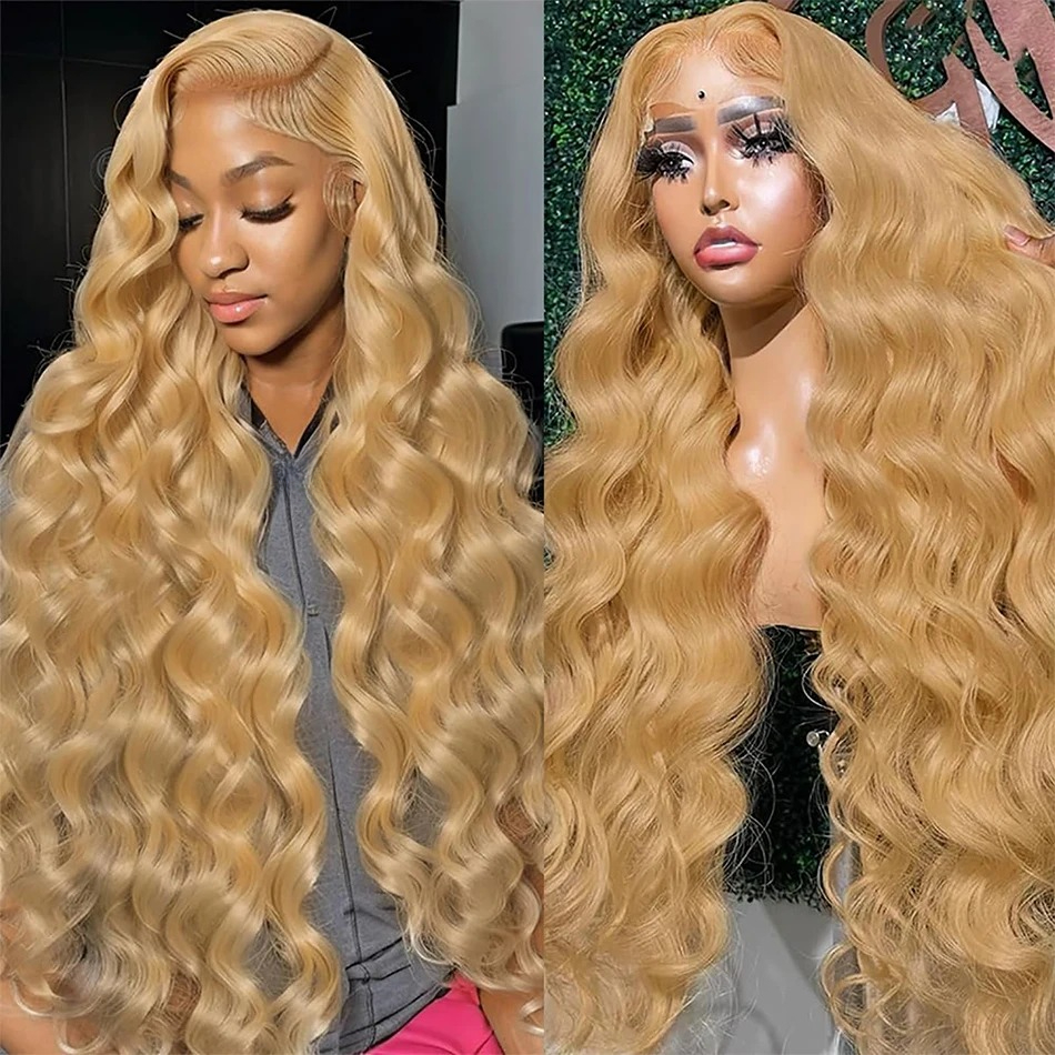 13x4 Honey Blonde Wig Human Hair Hd Transparent Wear And Go Lace Frontal Wig 200 Density Body Wave Lace Front Wig Synthetic Wig
