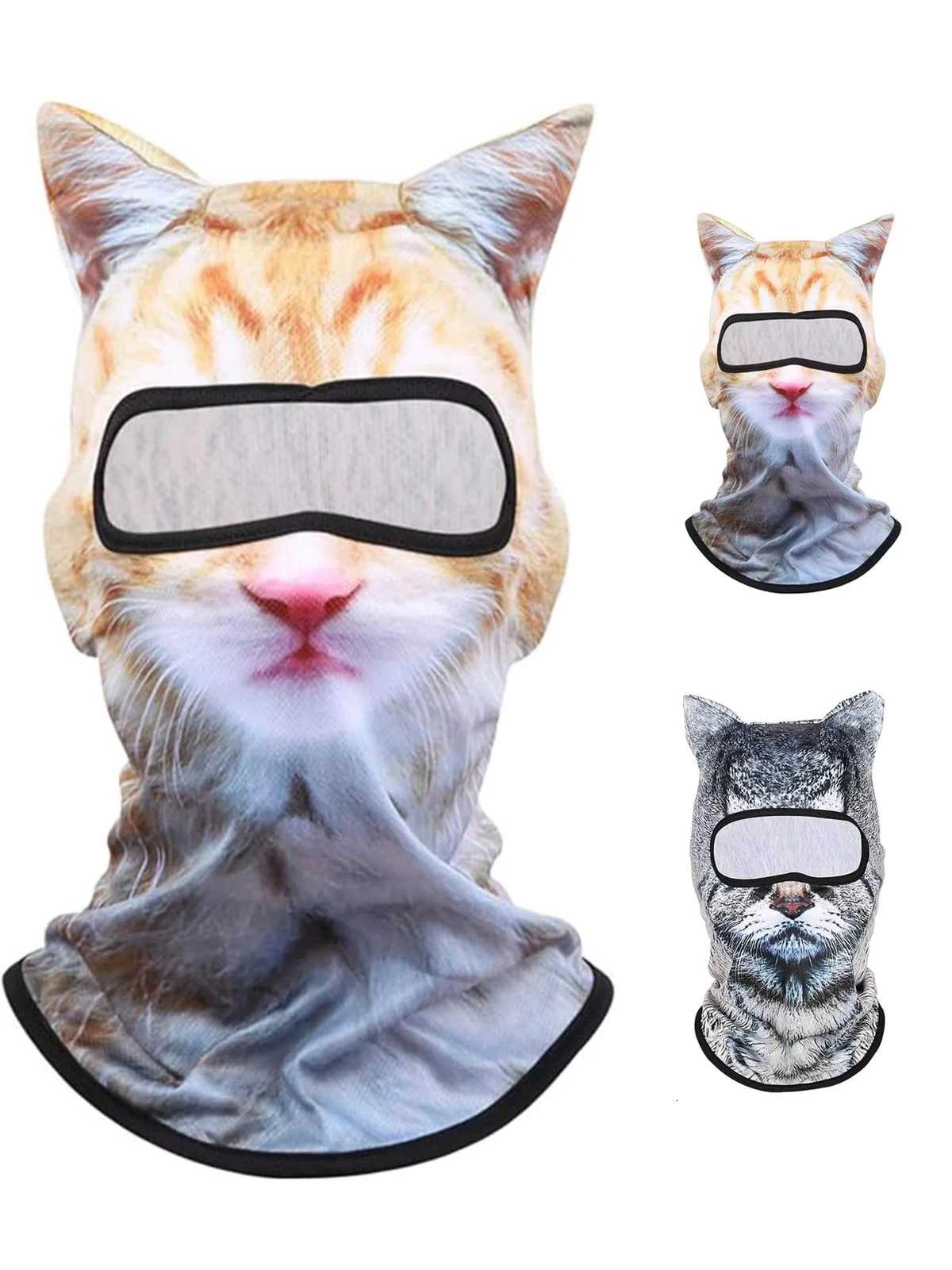 3D Cat Animal Ski Balaclava Ski Mask with EarsSuitable for Music FestivalsRavesSkiHalloween or Party Outdoor Z250725
