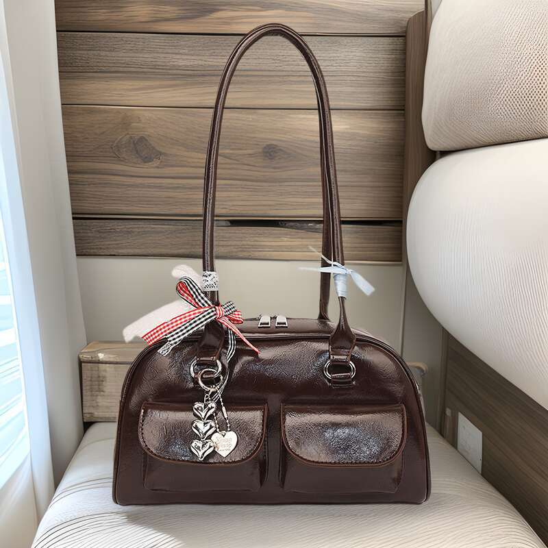 Designer bag Luxury bag Boston Underarm 2024 New Y2K Trendy Girl Motorcycle Ins Niche Shoulder Bag