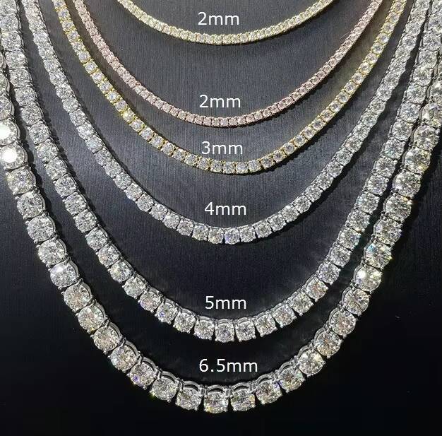 Full Size S925 Sterling Silver Necklace VVS Moissanite Diamonds Iced Out Tennis Bracelet Factory Tennis Chains Necklace
