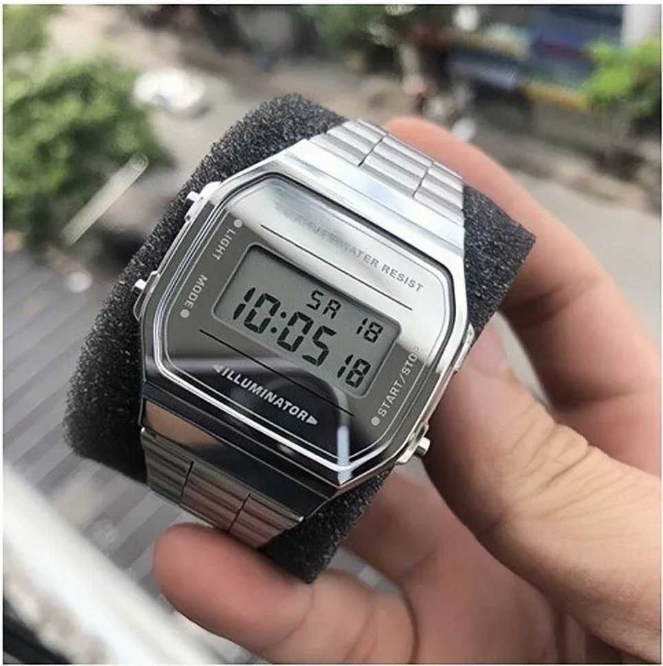91W Luxury Watch Waterproof Retro Digital Stainless Steel Sports Military Watches Men Wen Electronic Wrist Watches Clock X250726