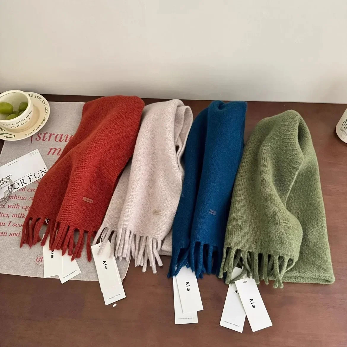 100% Wool Scarf Women Autumn Winter Solid Color Simple Classic Cashmere Scarf Female Type Versatile Warm Shawl 250724