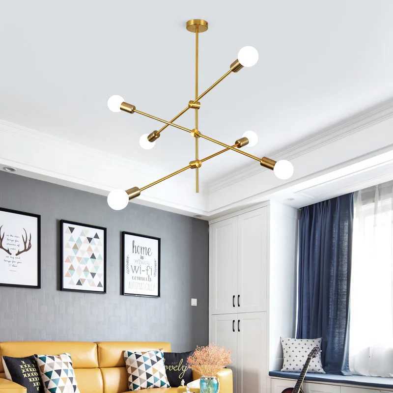 Magic Bean Molecular Chandelier Lights Rotatable Adjustment Luxury Brass Color Living Dining Room Bedroom Ins Wind LampsXJ250725