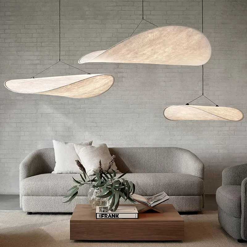 Nordic Tense Chandelier LED Ceiling Chandelier for Living Room Home Decor Adjustable Handmade Silk LED Pendant Hanging Lamp XJ250725