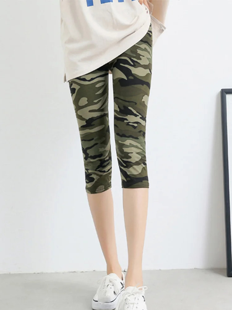 CUHAKCI Summer Printing Women Leggings Cropped Pants Casual Stretched Graffiti Tie Dyed Elastic s 250725