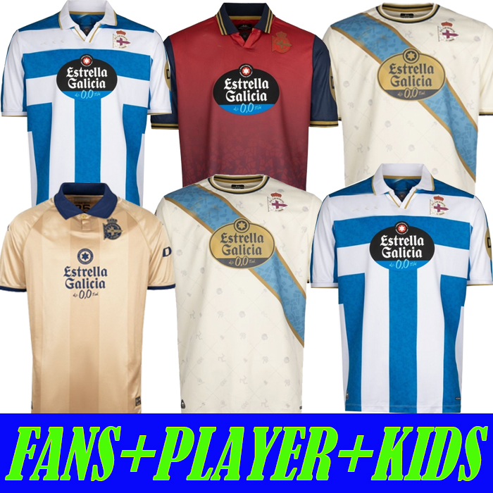 fans 25 26 Deportivo La Coruna Kit de chemise de football de soccer de football pour enfants masculin 2025 2026 Home Away Perez Yeremay 25th Anniversary men kids kit