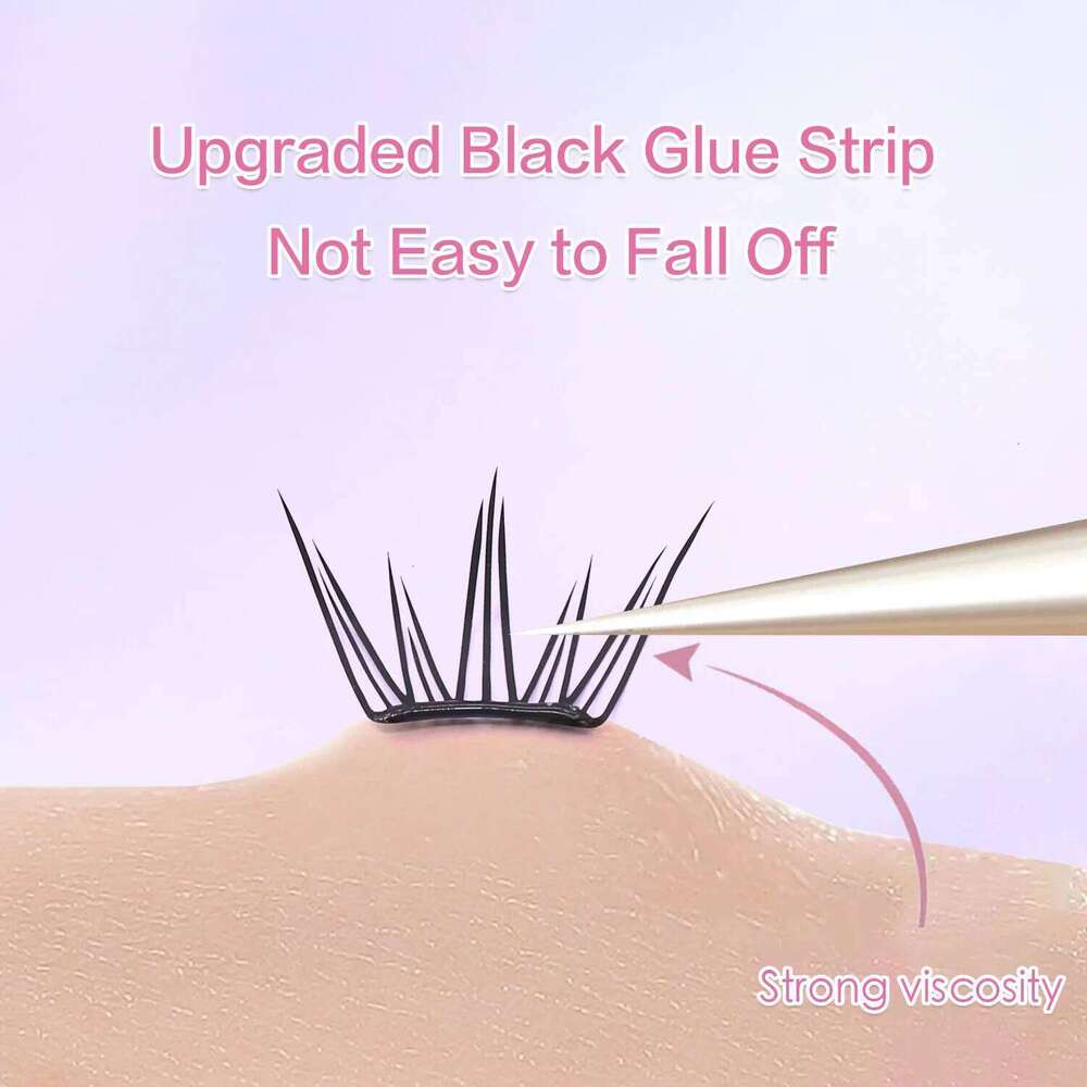 FindLove Pre Glued C Curl Cat Eye Lashes Wispy Fluffy False Eyelash Extension Natural and Soft Glue Free Lash Makeup X250725