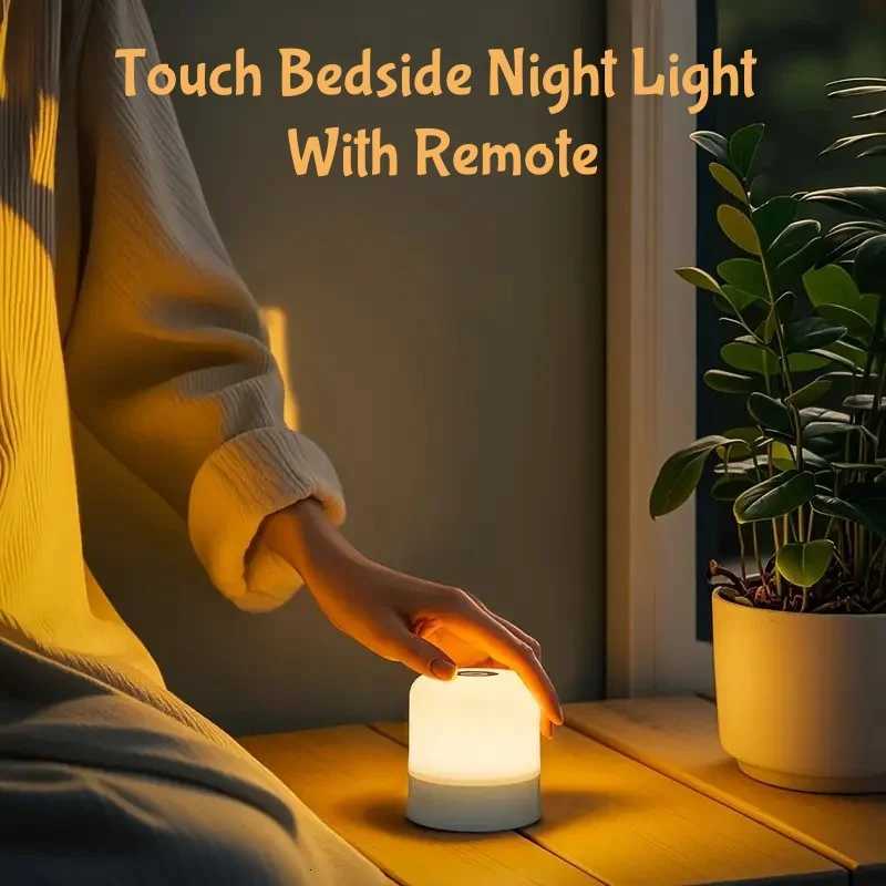 LED Table Lamp With Remote Dimmable Bedside Lamp For Bedroom Tricolor RGB 16Color Change Touch Night Light Rechargeable Portable XJ250725