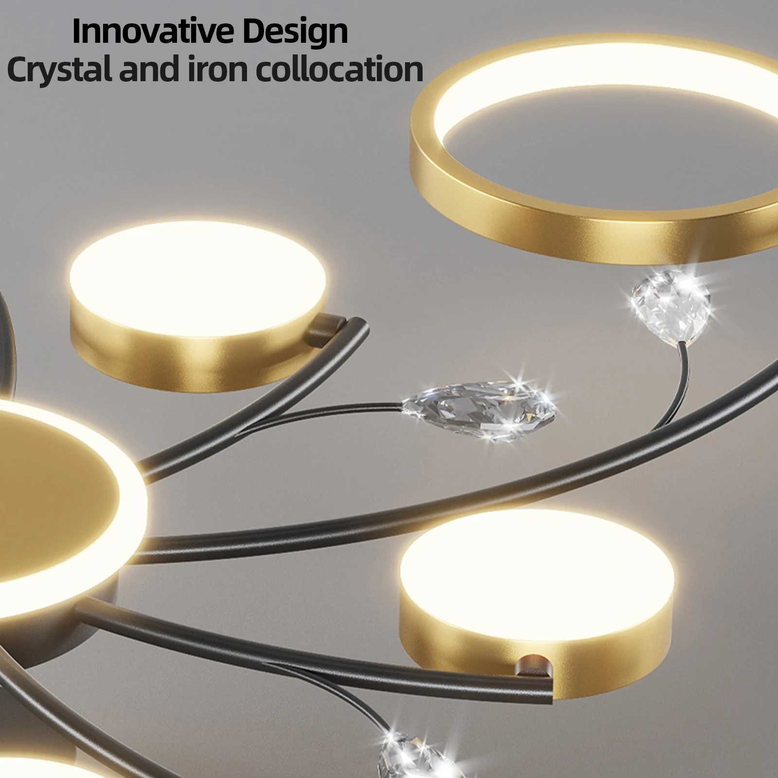 9 Crystal Chandelier Nordic Modern Living Room Dining Room Bedroom Study Ceiling Decorative Light Dimmable A85~265V XJ250725