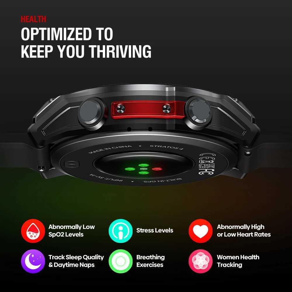 2025 Zeblaze Stratos 4 GPS Smartwatch 1.43 AMOLED Screen Heart Rate Blood Pressure Altimeter Flashlight Voice Calling Smart Watch X250726