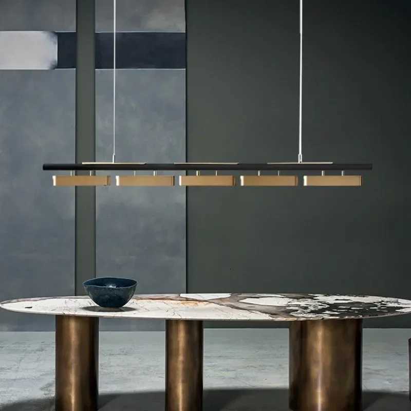 Modern Minimalist Strip LED Pendant Lights Long for Table Living Dining Room Coffee Desks Kitchen Chandelier Home Decor Fixture XJ250725