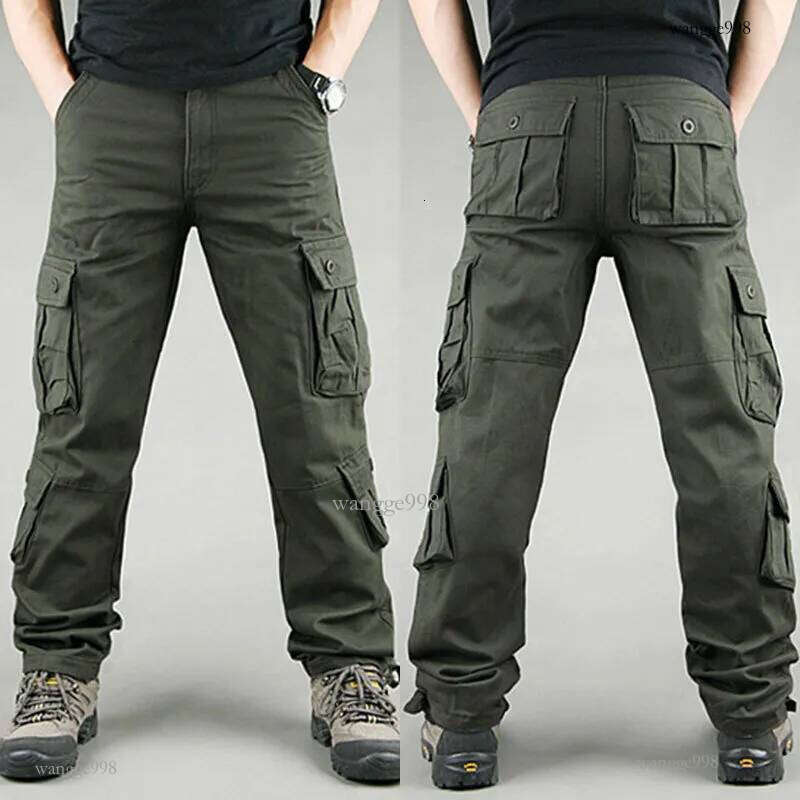 Men's Pants Men Army Pants Cargo Trousers Military 8 Pockets Overalls Cargo Pants Male Full Long Pents Worker Trousers Plus 4XL Casual Pants 2305