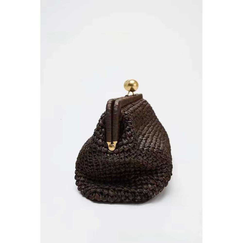 Straw Woven Handbag Women Handmade Travel Seaside Beach Summer New Handle Bag