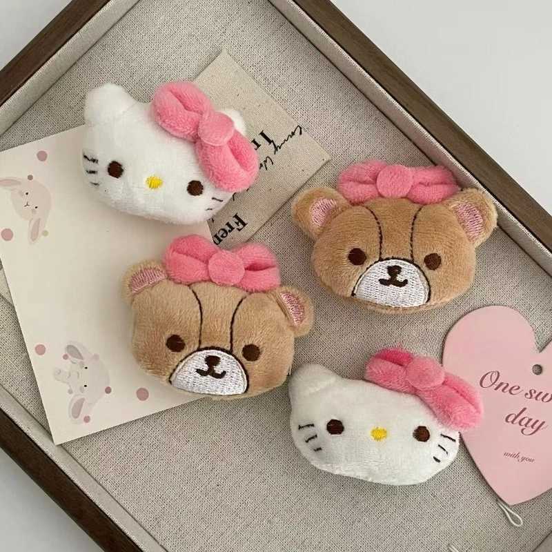Sanrio 2pcs Sanrio Hello Kitty Plush Hairpin Anime My Melody Hair Clip Sweet Girls Cartoon Cute BB Hairpins Hair Accessories for Womenw250726