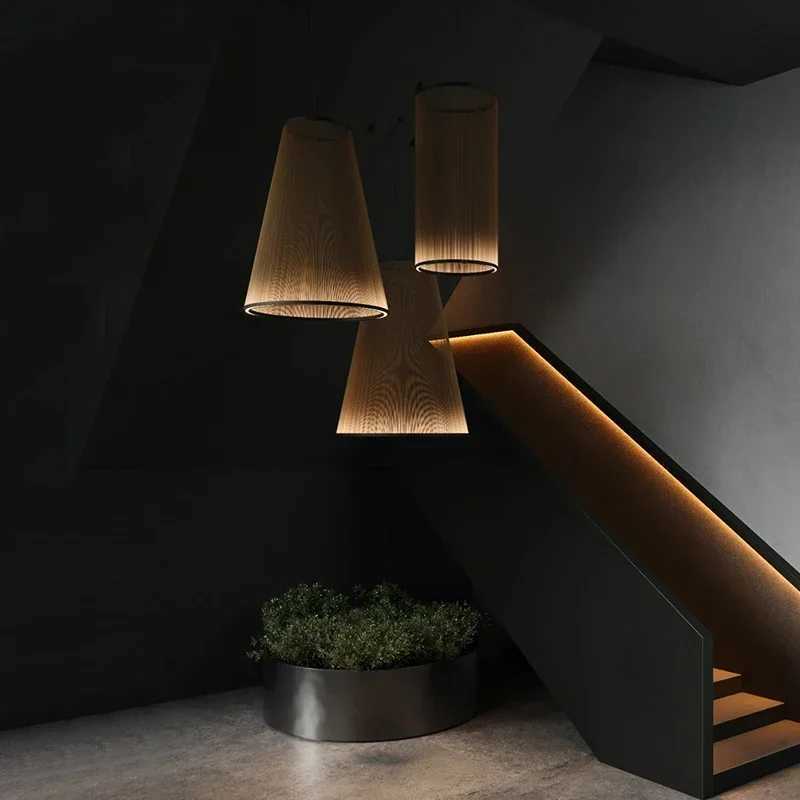 Nordic Tassel Line Art Chandelier Living Dining Room Loft Home Decor LED Net-like Hanging Lamp Duplex Villa Stair LightXJ250725