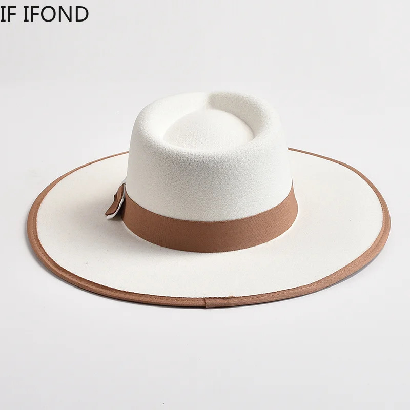 Elegant Fascinator Bow Tie Fedora Hat for Women 9.5cm Wide Brim Men Wool Church Jazz Hats Wedding Party Dress Cap 250724