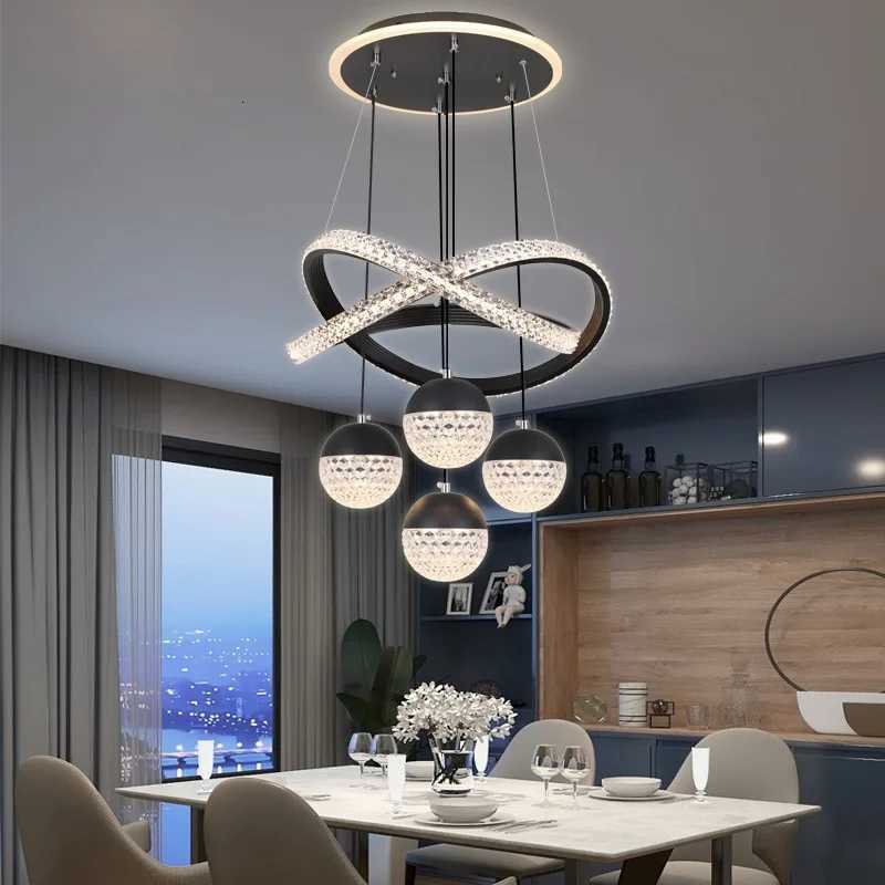 Modern Dining Room LED Chandelier Lighting Three LED Colors Nordic Restaurant Lighting Living Room Chandelier Hanging Lamp XJ250725