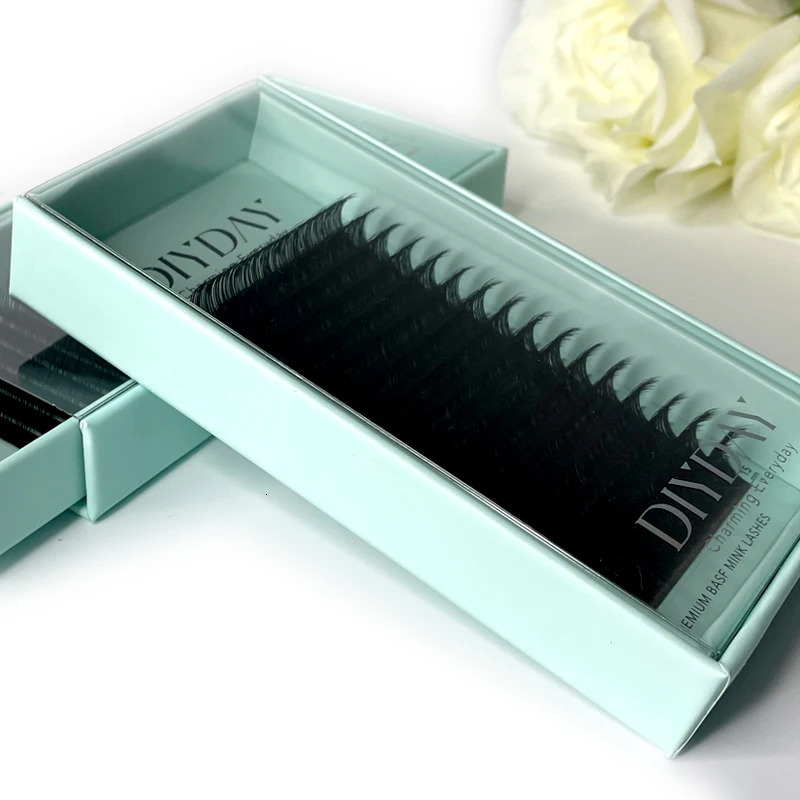 DIYDAY 16Rows Mink Lashes Individual Natural False Eyelashes B C CC D DD Curl Eyelash Supplies for Makeup 250714