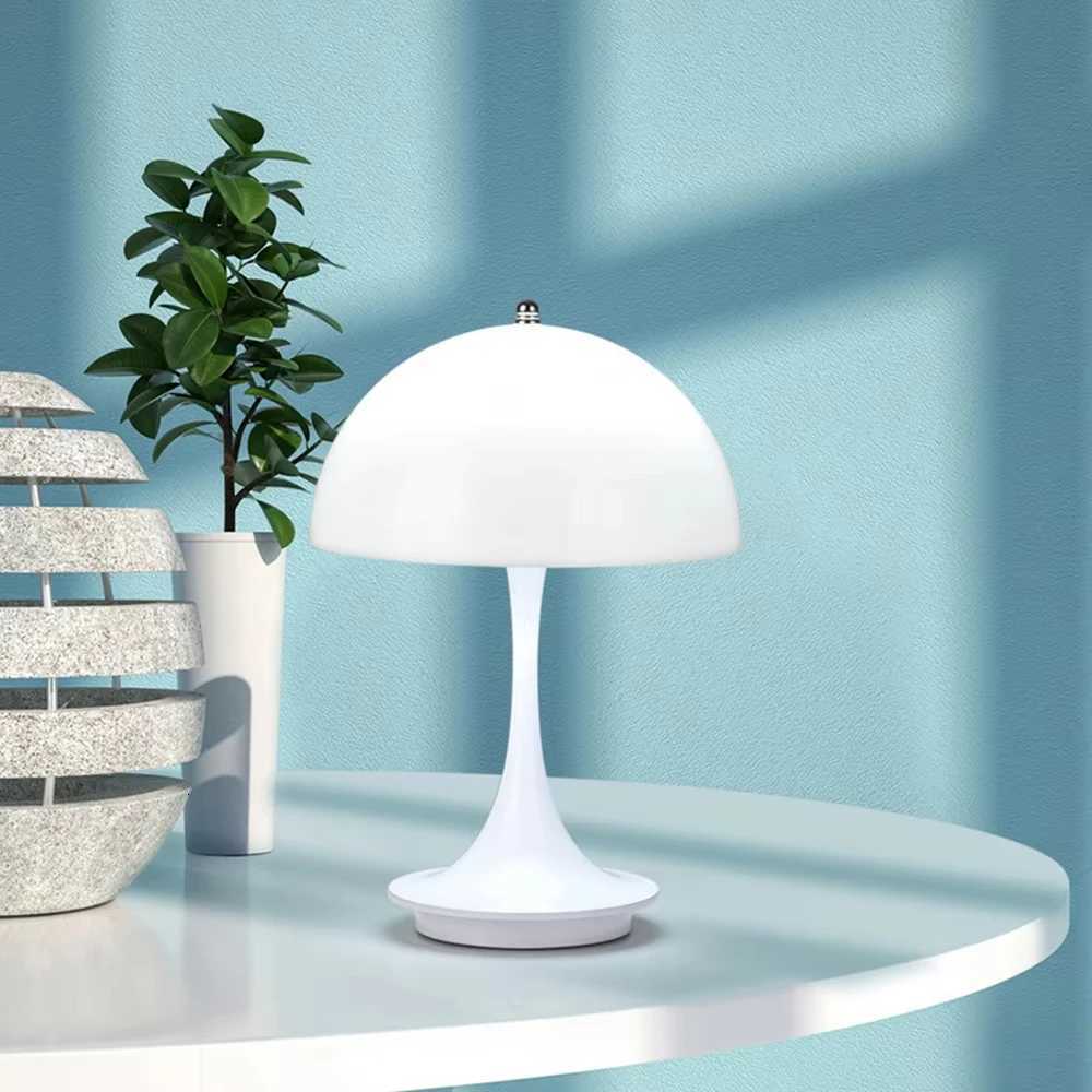 LED Mushroom Small Table Lamp Portable USB Charging Dimmable Flower Bud Lamp Bedroom Bedside Lamp XJ250725