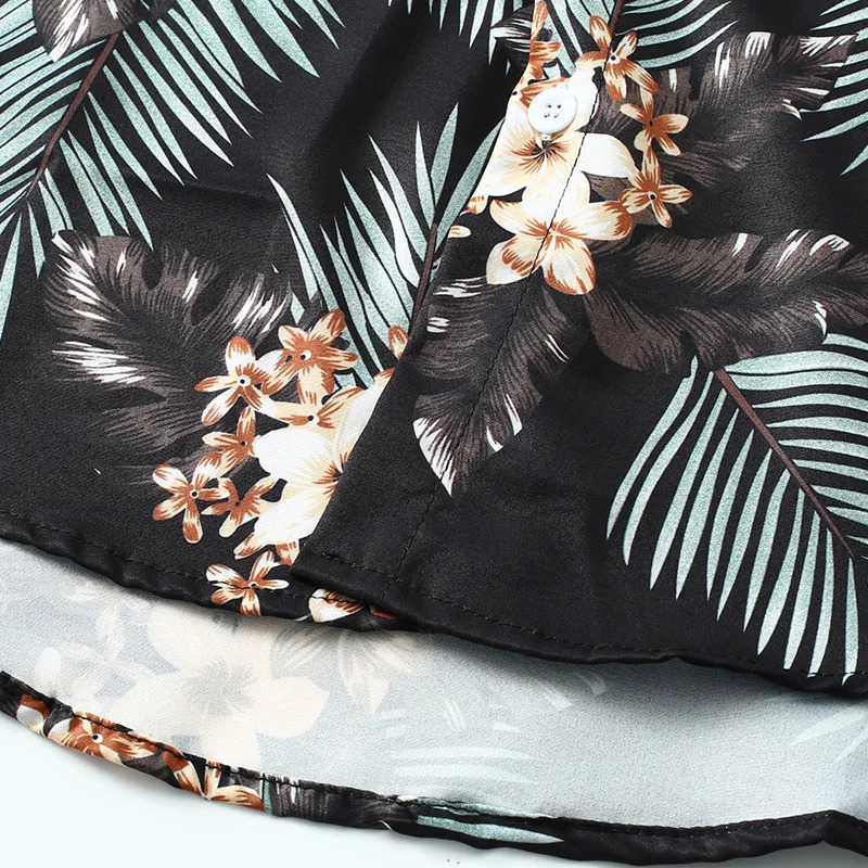 Mens Printed Hawaiian Style Short Sleeve Casual Shirts Beach Shirt 250725