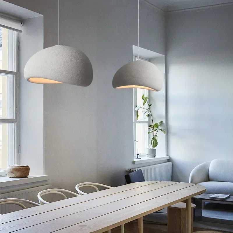 Japanese Wabi Sabi Pendant Lights E27 Bedroom Dining Room LED Ceiling Chandelier Lustre Home Decor Kitchen Loft Bar Hanging Lamp XJ250725