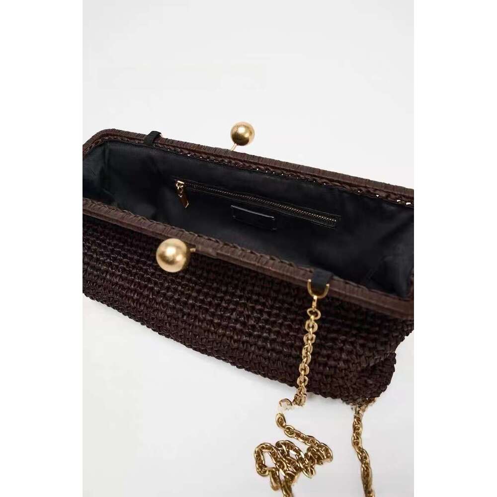 Straw Woven Handbag Women Handmade Travel Seaside Beach Summer New Handle Bag