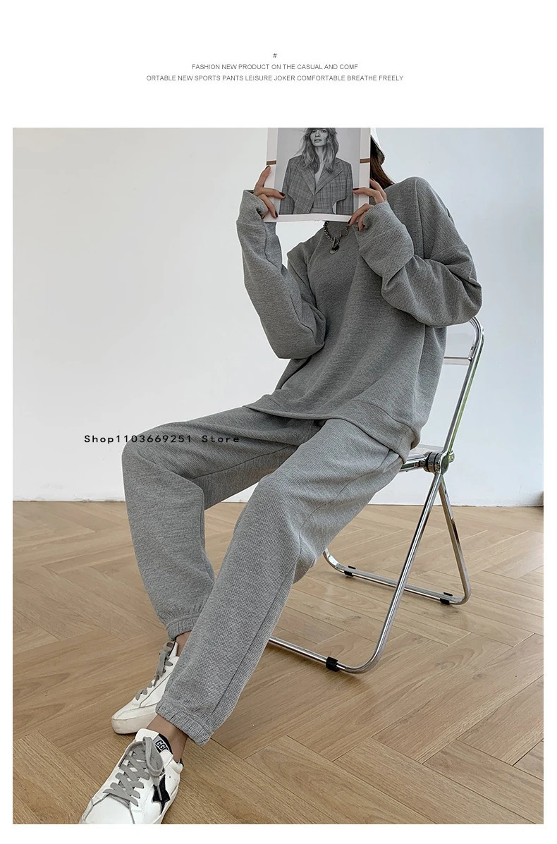 Round Neck Running Set Long Sleeved Long Pants 2-piece Set Womens Waffle Sports Hoodie Top Mens Womens Fitness Sports Set 250717