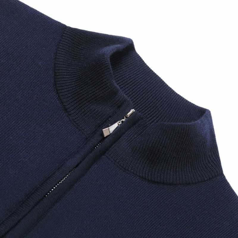 Autumn Winter Mens Long-Sleeved Sweater Half Turtleneck Pullover Wool-like Business Casual Top Half Zip Pullover Z250725