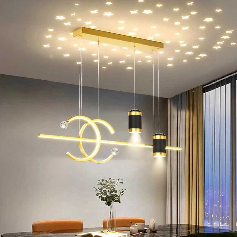 Modern Dining Room Pendant Light LED Smart Remote Control Dining Table Hanging Lamp Luxury Chandelier Home Indoor Decor XJ250725