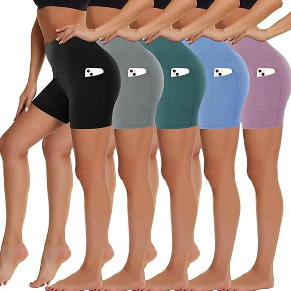 Women Pocket Shorts Leggings Sports Pants Suitable For Running Fitness Cycling Gym leisure High Waist Quick Drying Yoga 250725