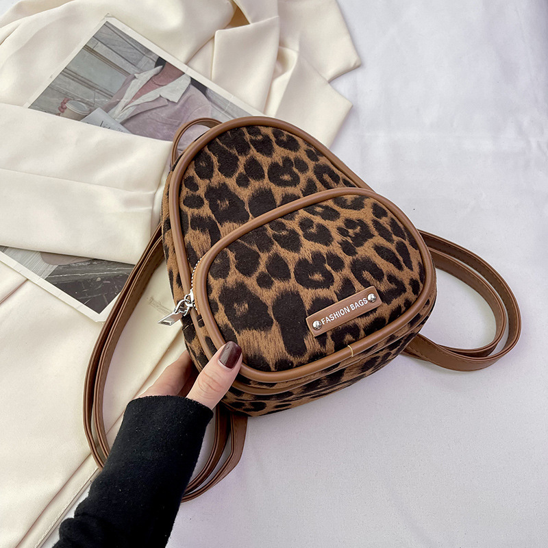 Luxury Brand Designer Bag Women's Bag This Year's Luxury bag Trendy Bag Women's New Fashion Leopard Print Backpack Autumn Texture Simpl