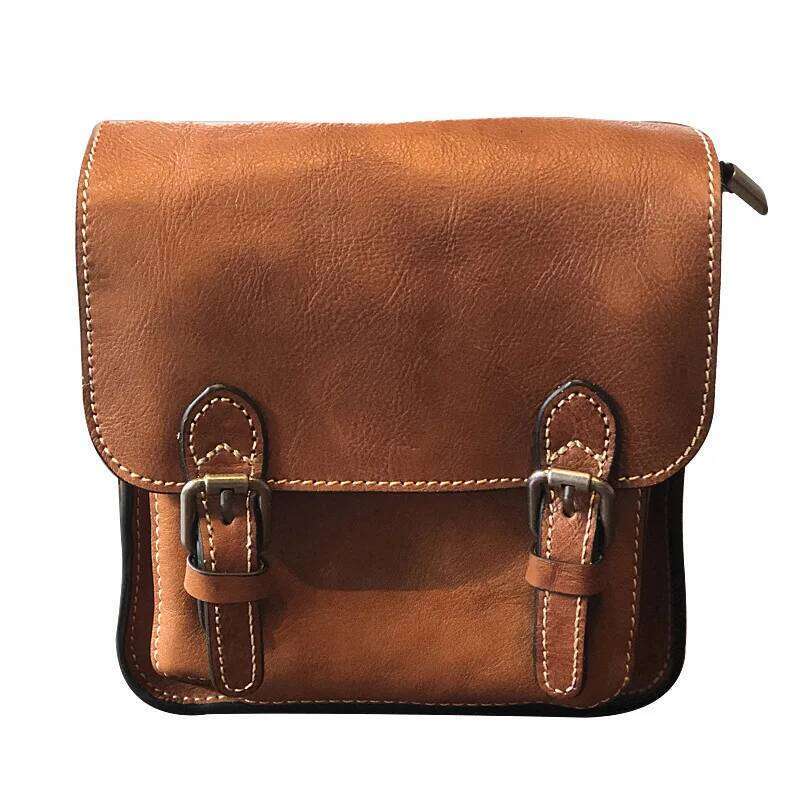 Elegant Retro Womens Genuine Leather Handbag Casual One-Sided Sling over Shoulder
