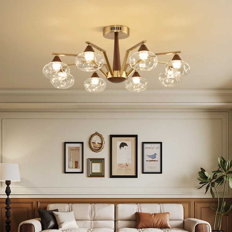 Modern LED Glass Ball Chandeliers Living Room Dining Table Salon Chandelier Bedroom Ceiling Chandelier Home Decoration LightingXJ250725