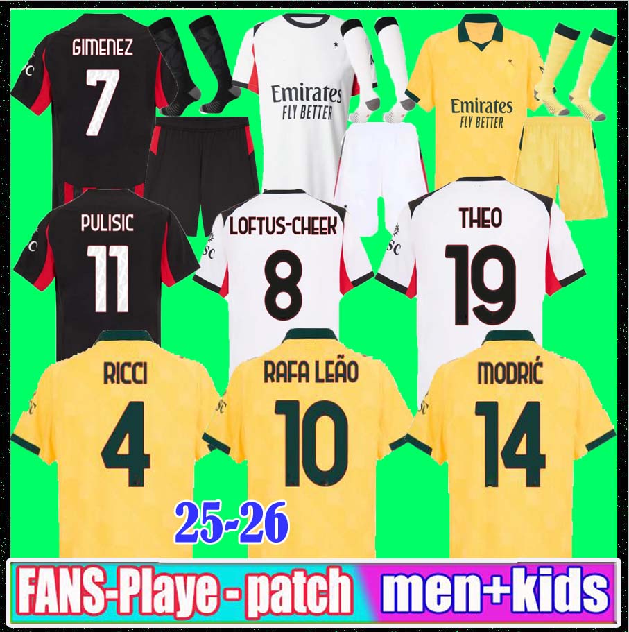 2025 Ac milian jersey 125th 4TH AC GIROUD PULISIC Football Shirt Soccer Jerseys AC Milanjersey 24 25 26 LEAO THEO REIJNDERS ROMAGNOLI LEAO LOFTUS CHEEK men kids maglia