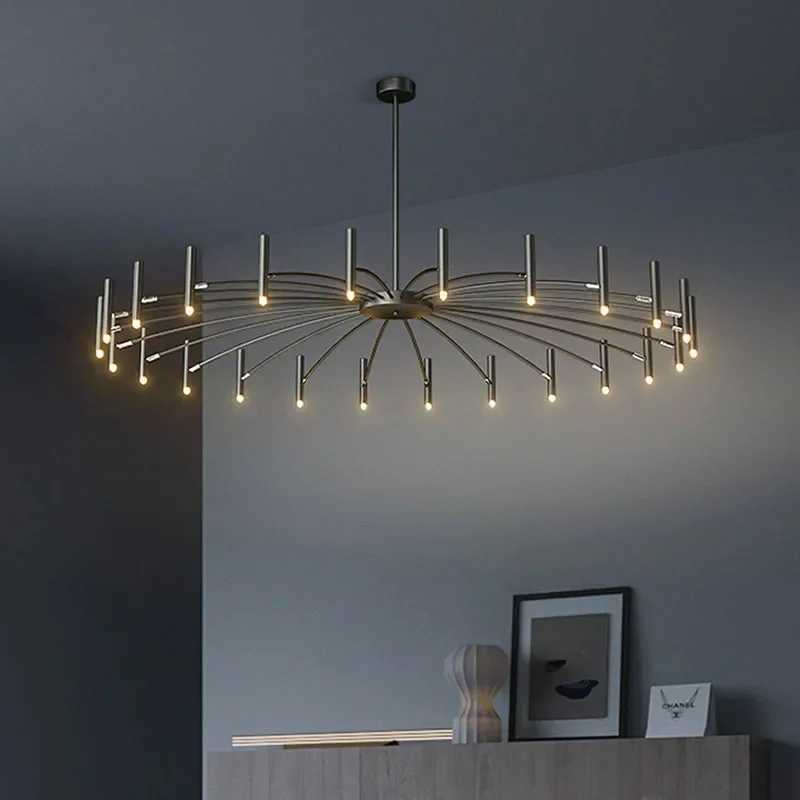 Modern Spotlights Ceiling Chandelier Metal Black for Living Dining Room Bedroom Cafes Hall Pendant Lamp Indoor Luster LuminairesXJ250725
